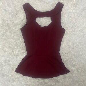 Charlotte Russe Burgundy Peplum Blouse